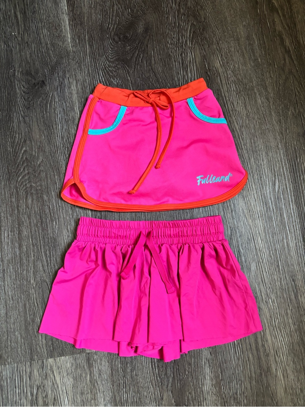 Hot Pink skirt and pink shorts